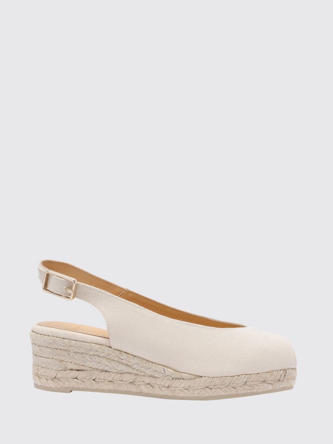 Castañer Dosalia Mid-Wedge Canvas Sandals with Open Toe and Ankle Strap