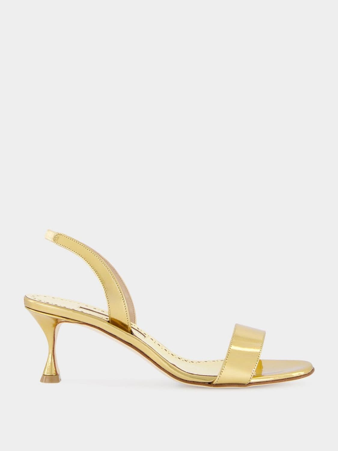 Manolo Blahnik Cupisanpla Mid-Heeled Patent Leather Slingback Sandals · 37