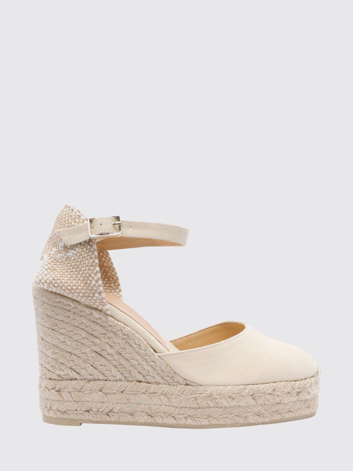 Castañer Carina High-Wedge Canvas Platform Espadrilles with Ankle Tie · 37