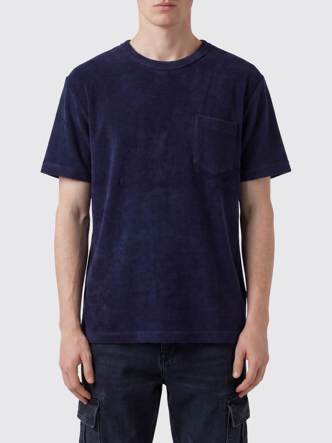 Howlin Crew Neck T-Shirt in Cotton Blend with a Chest Patch Pocket · L