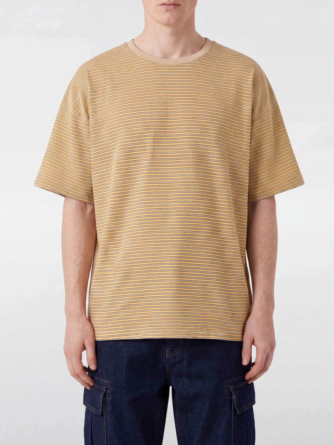 Howlin Striped Relaxed Fit T-Shirt in Cotton with Crew Neck · XL