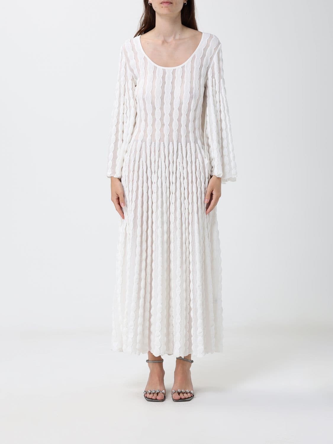 Antonino Valenti Long-Sleeved Knit Cotton-Blend Midi Dress