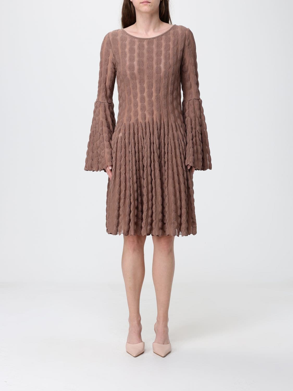 Antonino Valenti Long-Sleeved Knit Cotton-Blend Mini Dress