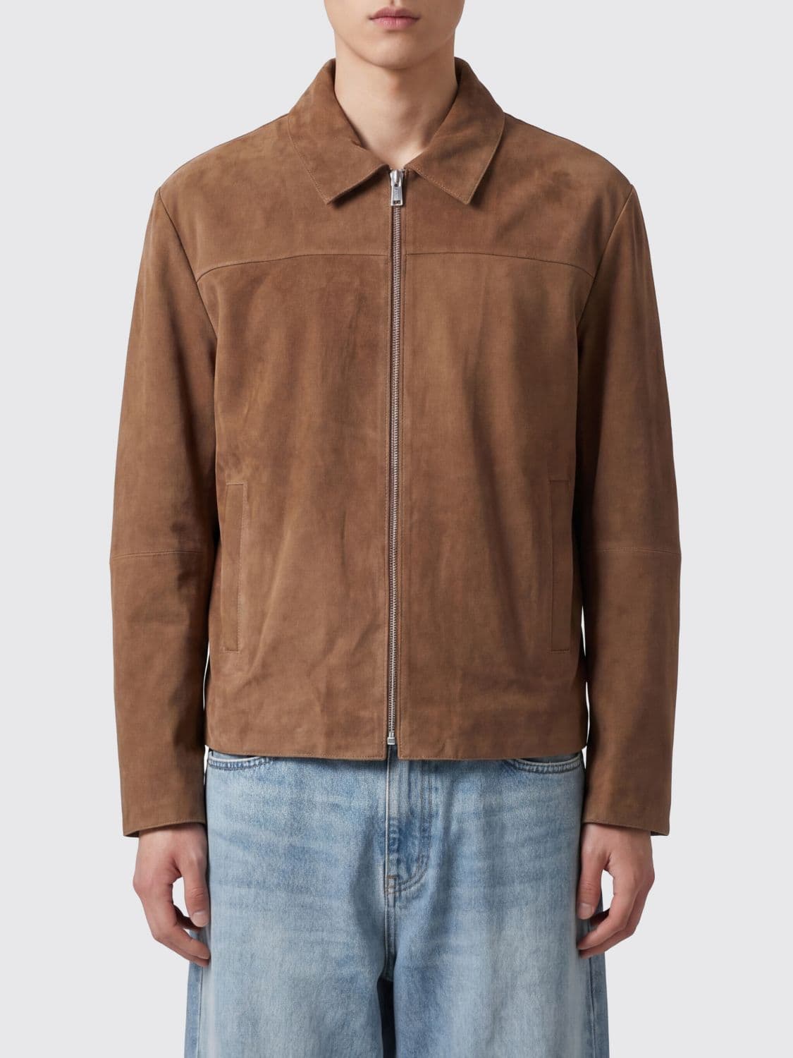 Arma Suede Goat Leather Shirt Jacket with Welt Pockets · 52