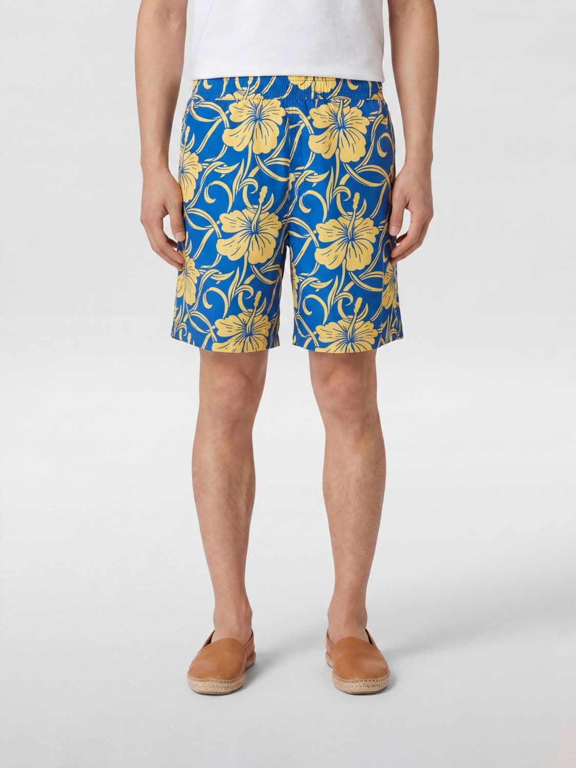 Drôle De Monsieur Floral Print Technical Fabric Shorts