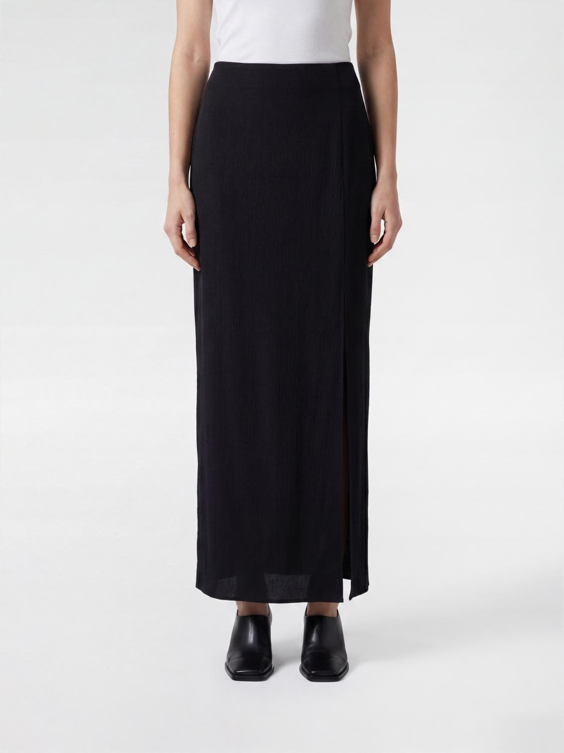 Filippa K Long Pencil Skirt in Viscose Blend with Side Slit