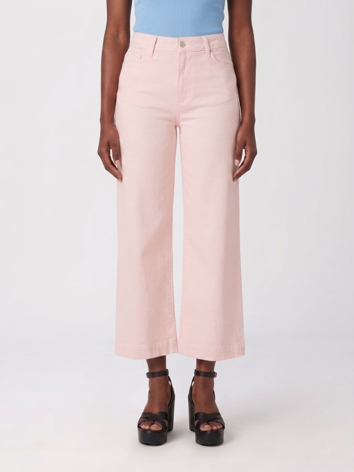 Paige Anessa High-Waisted Straight Cropped Cotton Denim Jeans