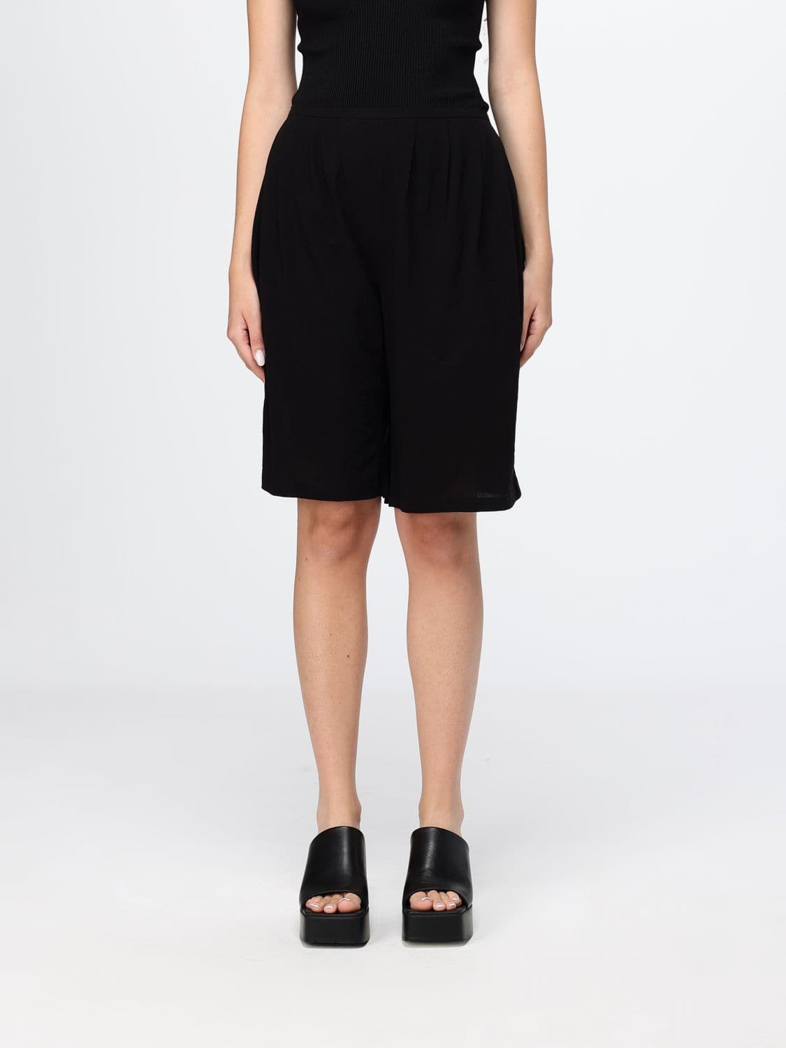 Khaite High-Waisted Knee-Length Cotton Shorts