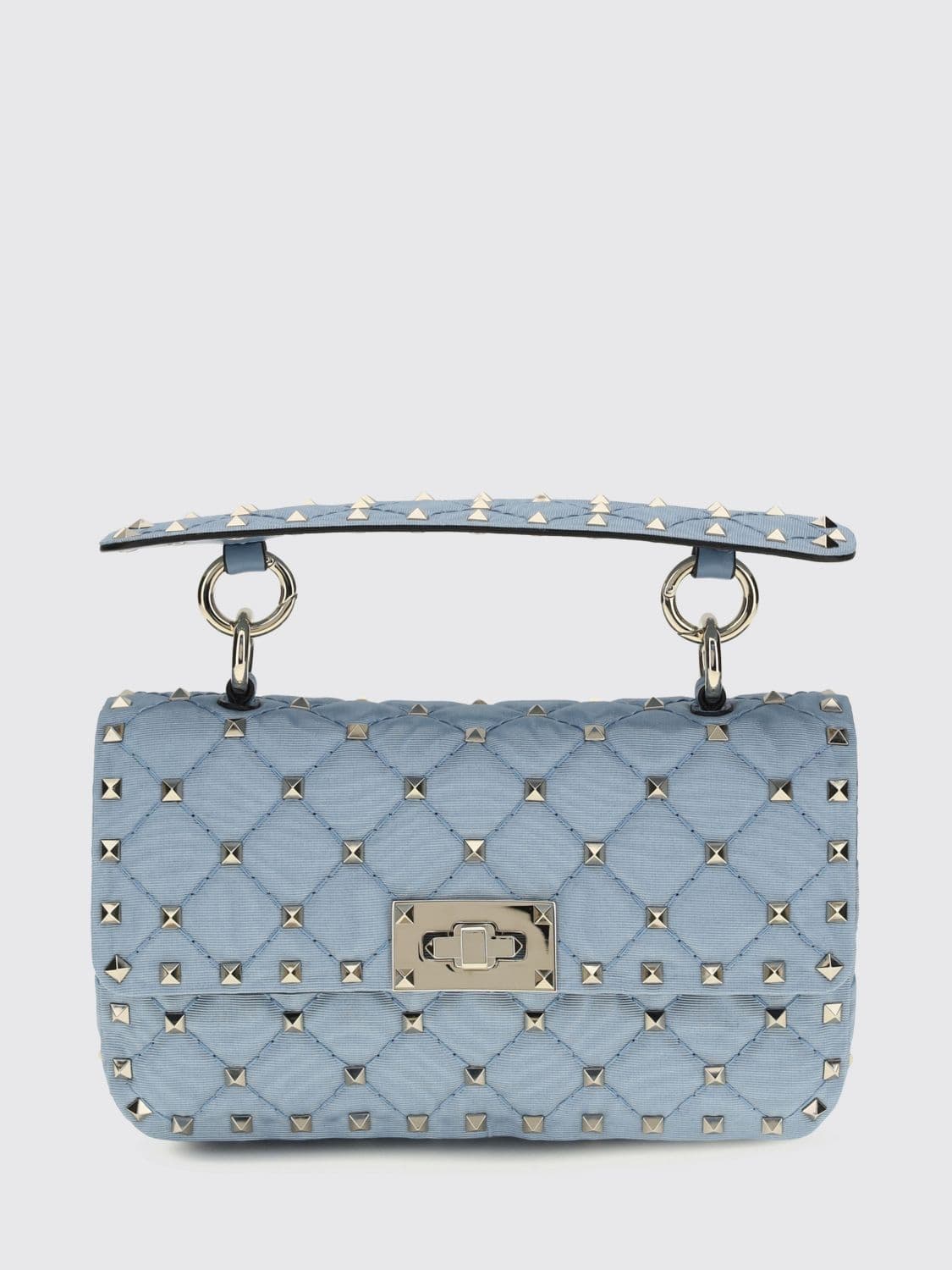 Valentino Garavani Rockstud Spike Mini Handbag in Embroidered Viscose with Studs · OS