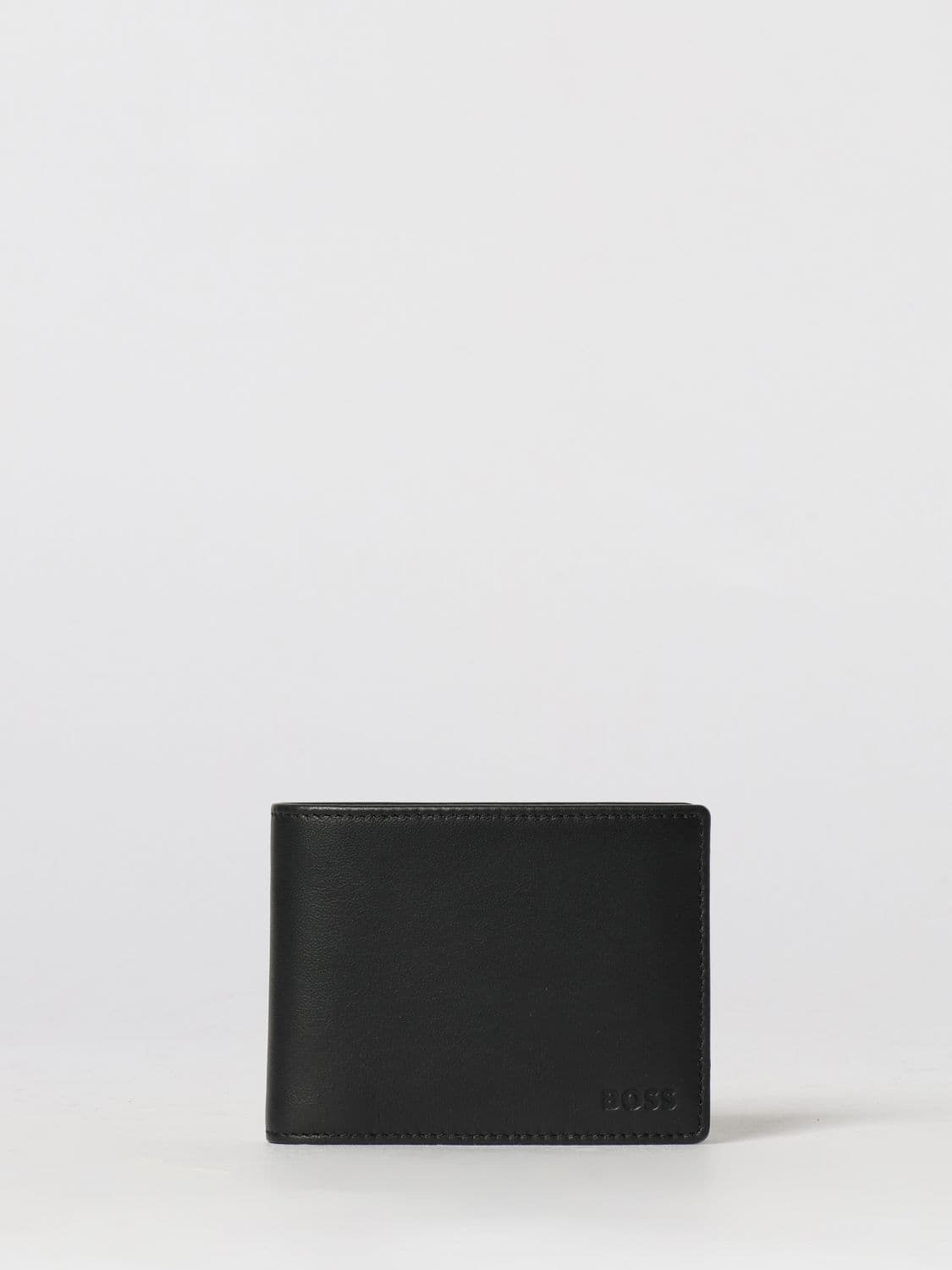 Boss Smooth Leather Bifold Wallet with Emed Logo and Coin Pocket · OS