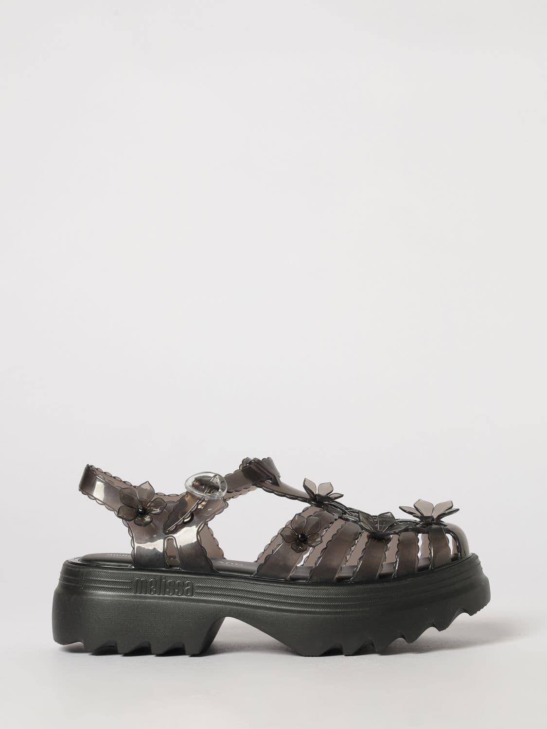 Melissa X Susan Fang Possession Sakura PVC Platform Sandals with Flower Appliqué