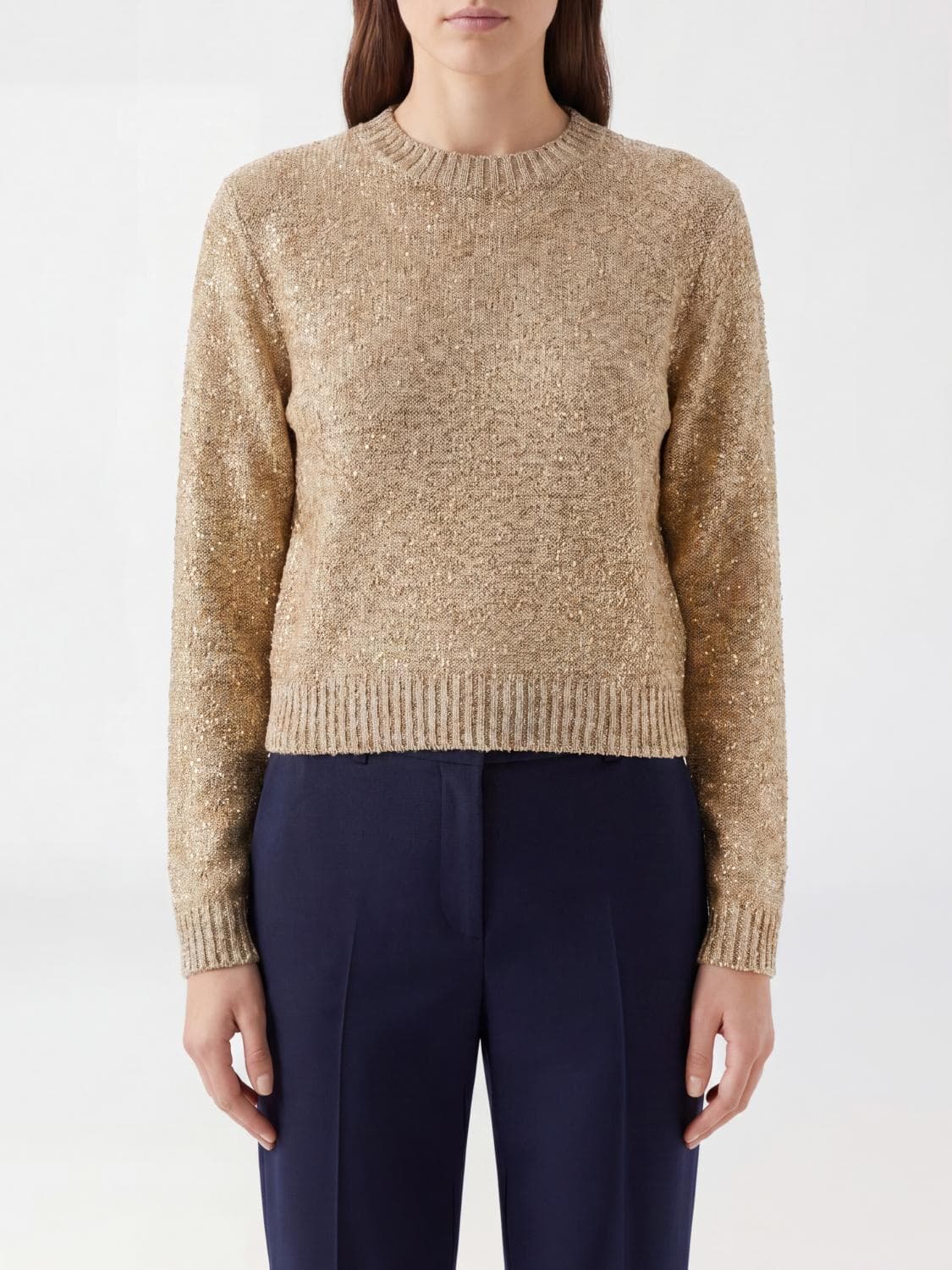 Brunello Cucinelli Linen and Cashmere Long-Sleeved Crew Neck Jumper