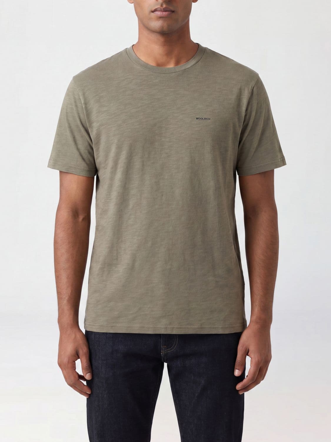 Woolrich Crew-Neck Cotton T-Shirt with Contrast Logo Print · XXL