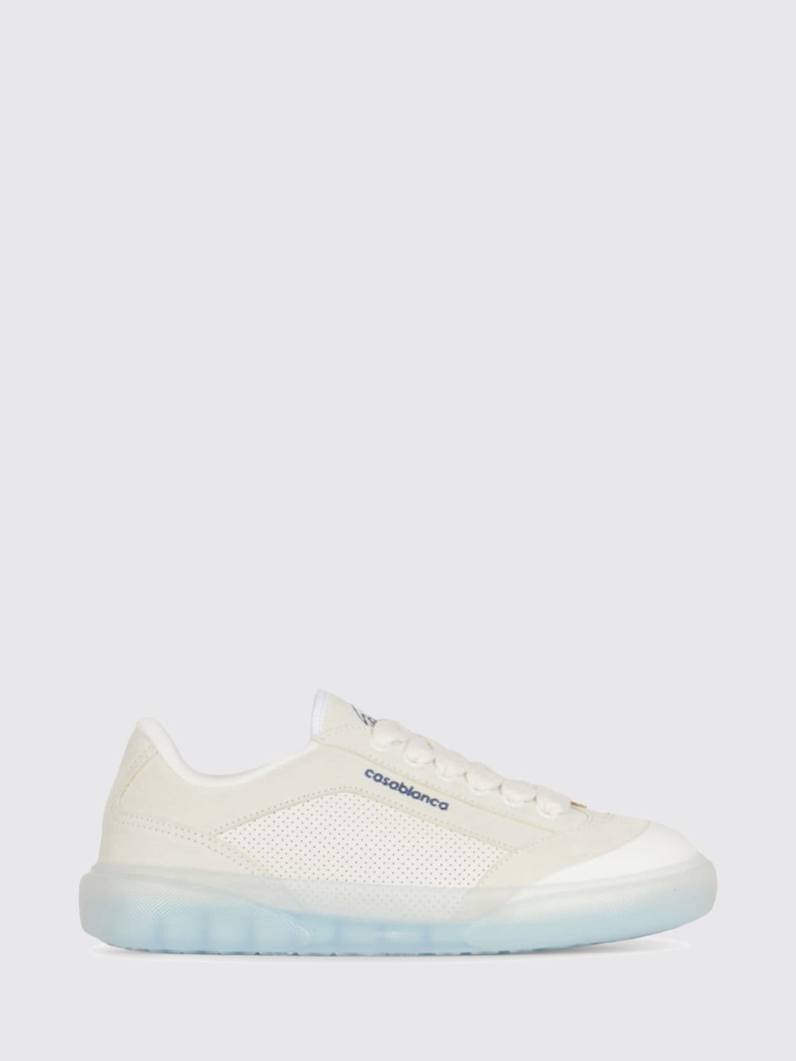Casablanca Low Top Sneakers in Suede and Smooth Leather with Perforated Details