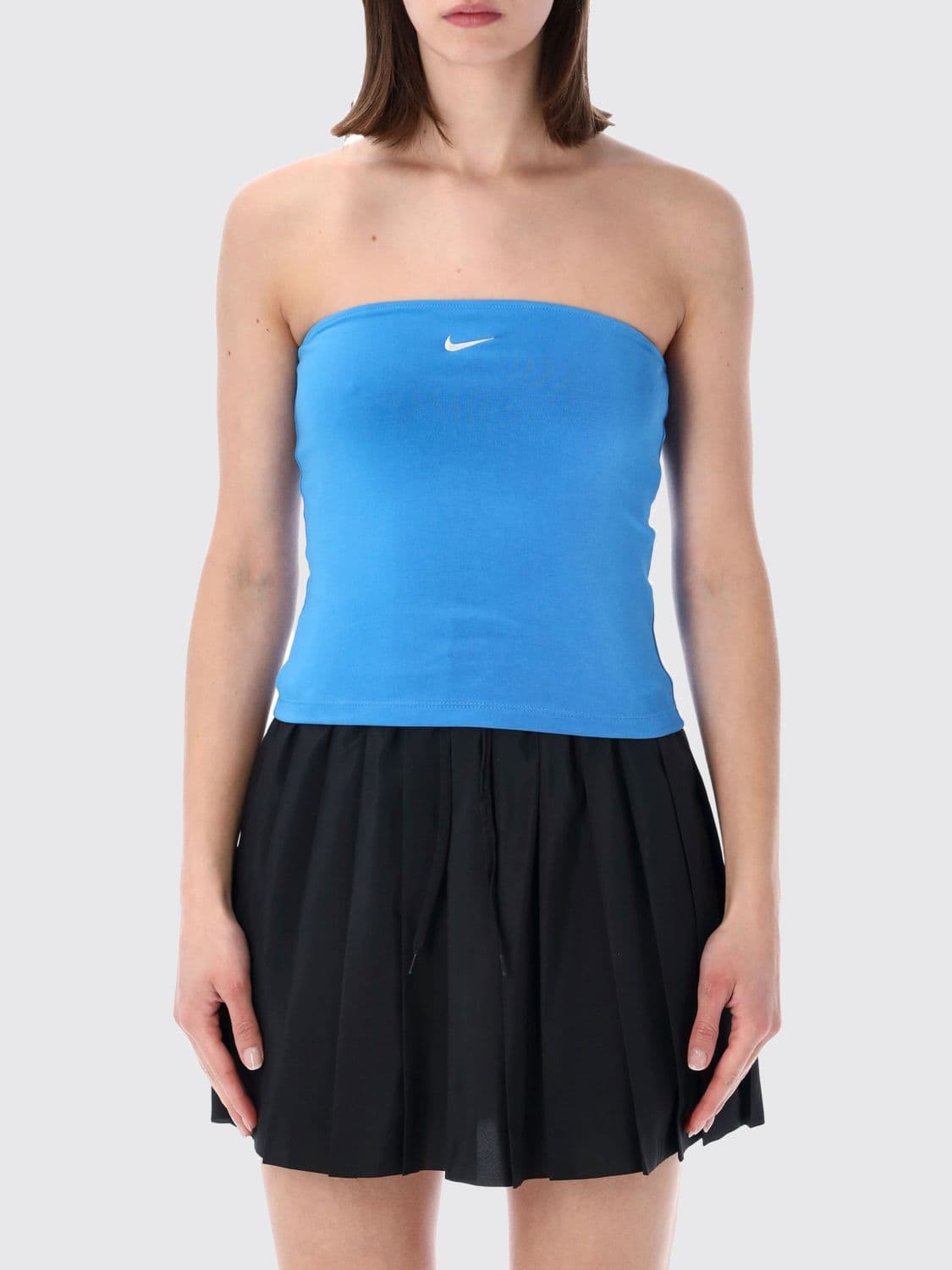 Nike Slim-Fit Bandeau Top in Cotton-Blend with Contrasting Swoosh Logo