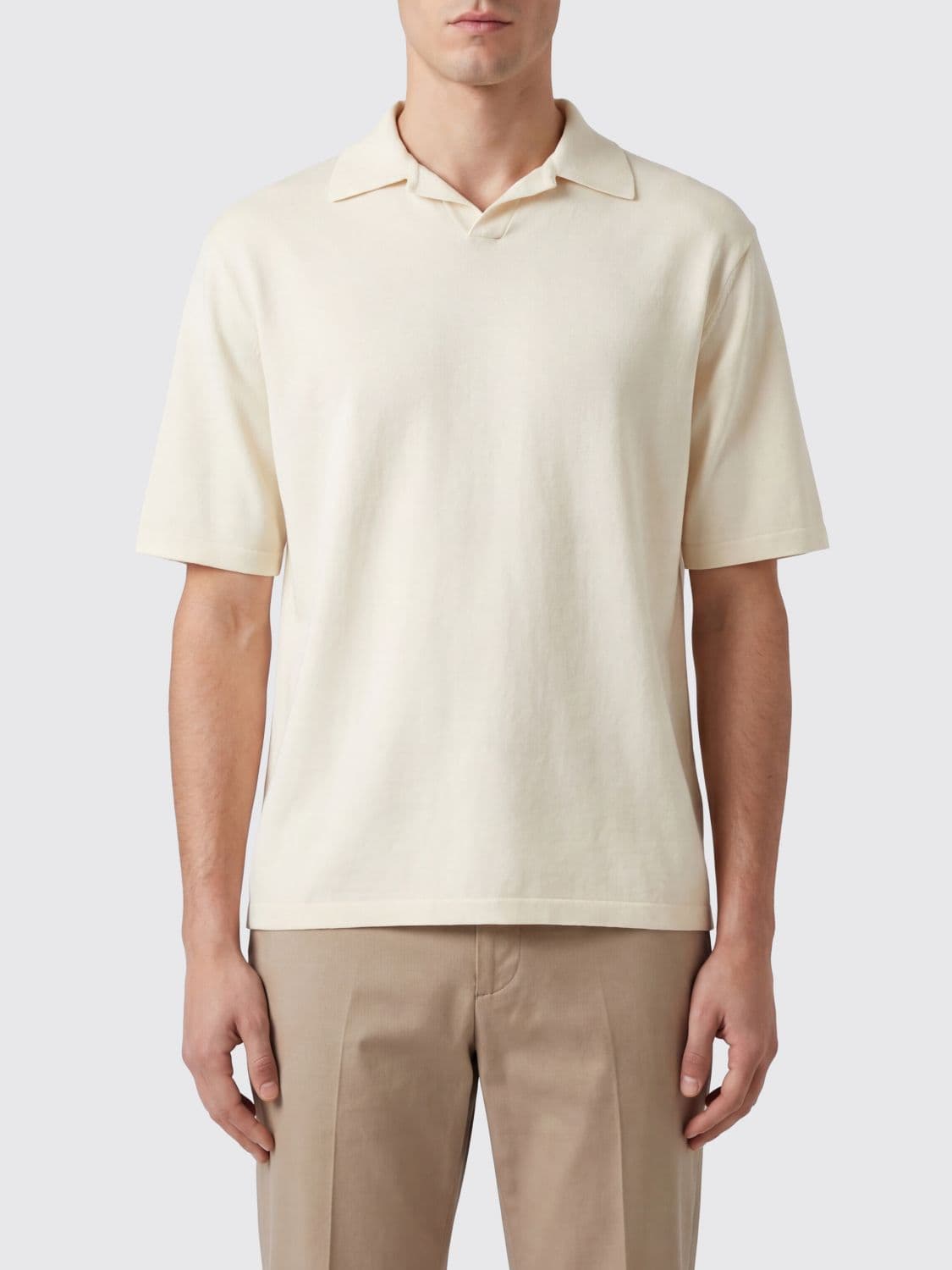 Auralee Short-Sleeved V-Neck Silk Polo Shirt · 4