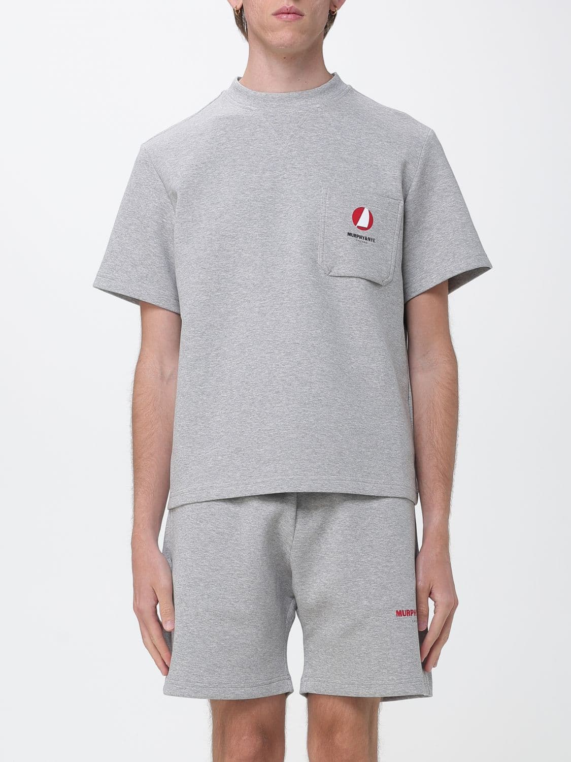 Murphy & nye Crew-Neck T-Shirt in Cotton Blend with Patch Pocket