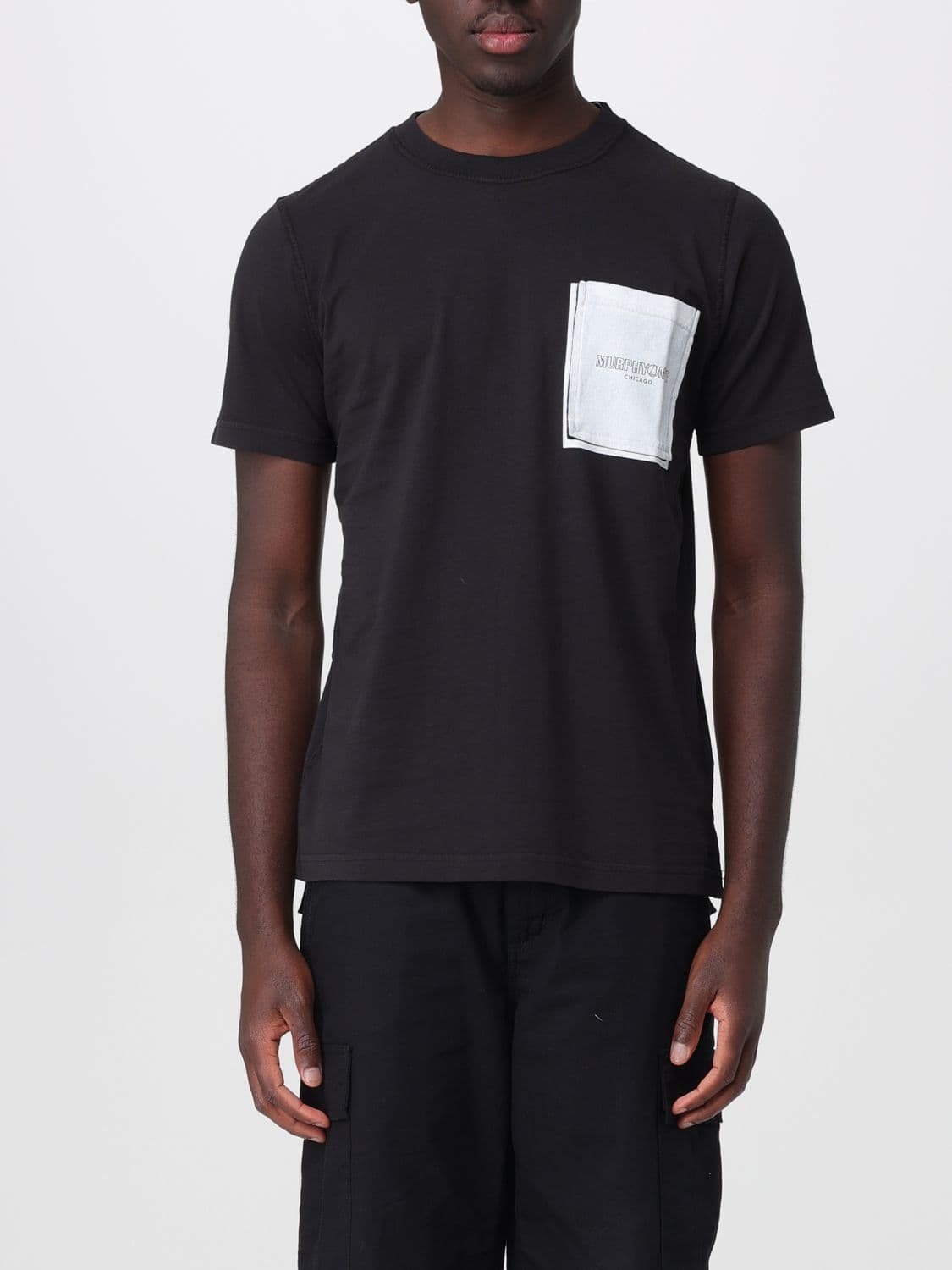 Murphy & nye Slim Fit Cotton T-Shirt with Logo and Patch Pocket