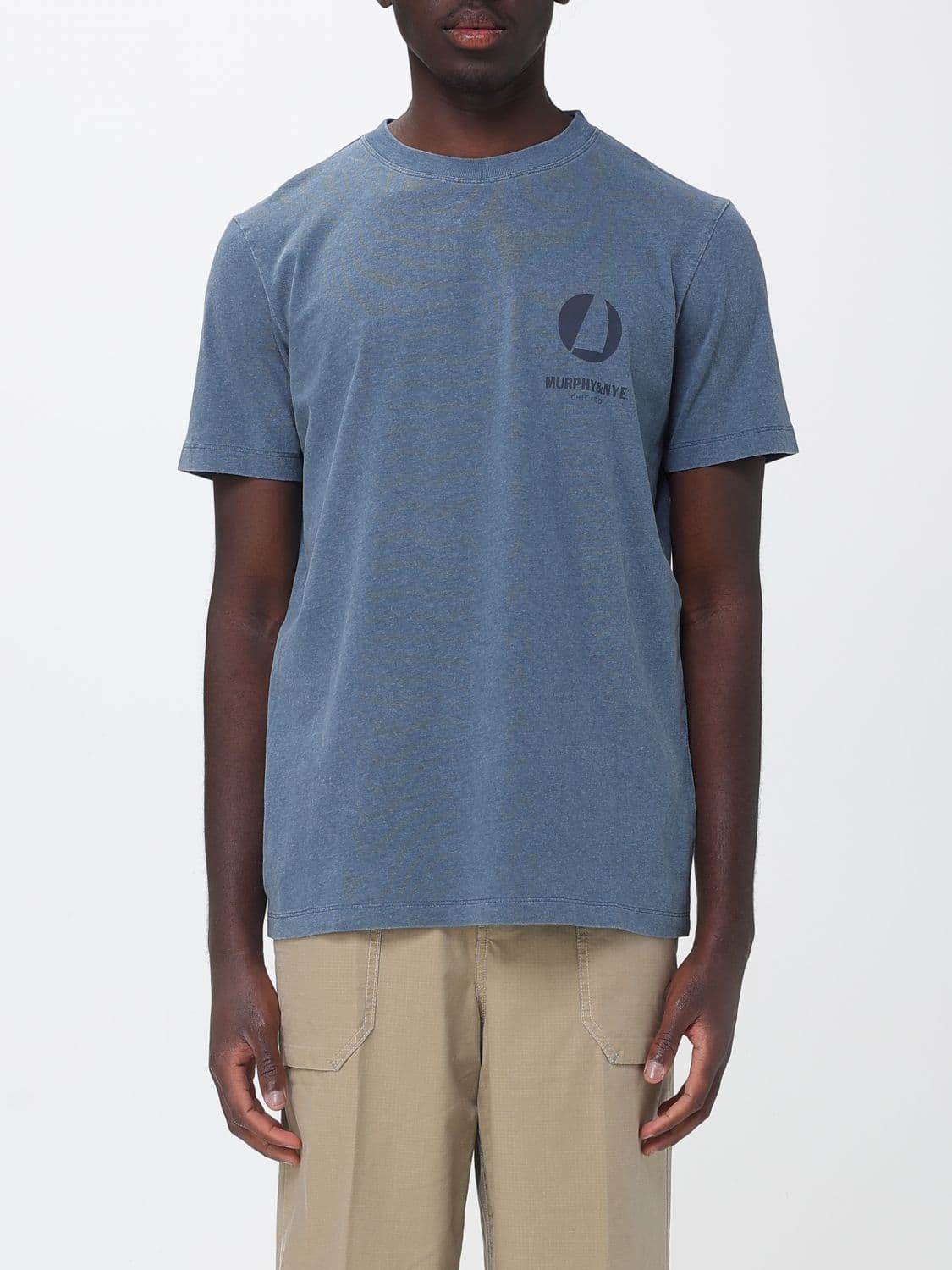 Murphy & nye Crew-Neck Cotton T-Shirt with Contrast Back Logo