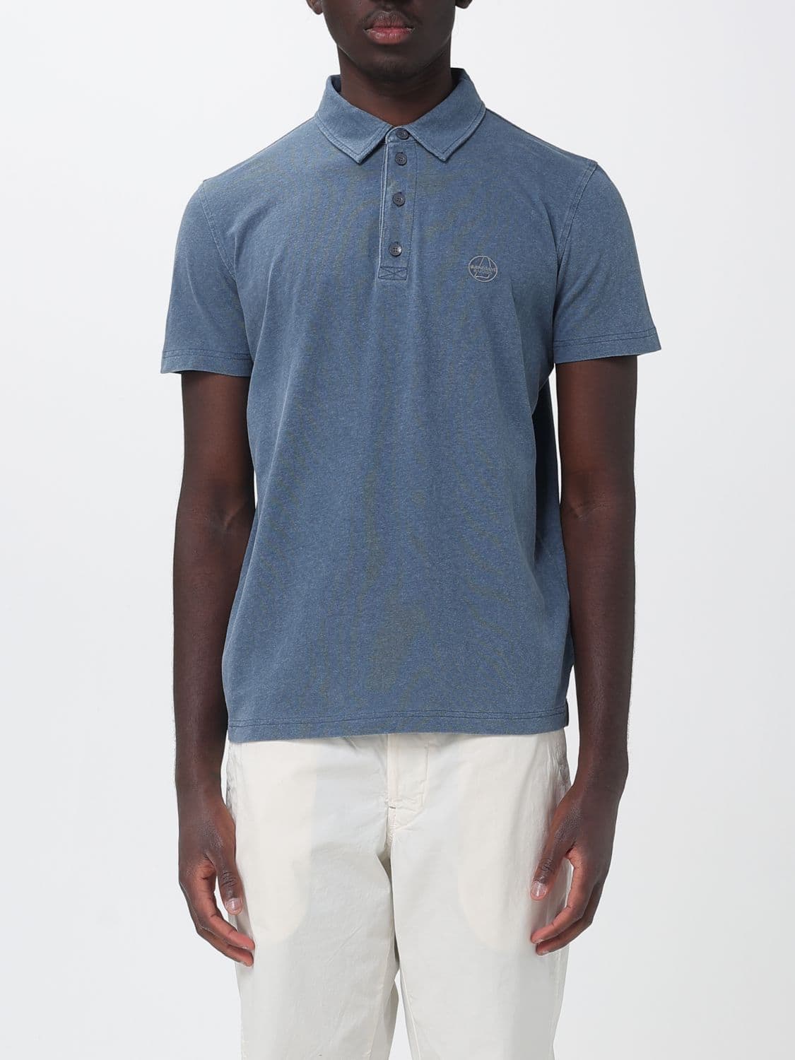 Murphy & nye Cotton Short-Sleeve Polo Shirt with Ribbed Collar