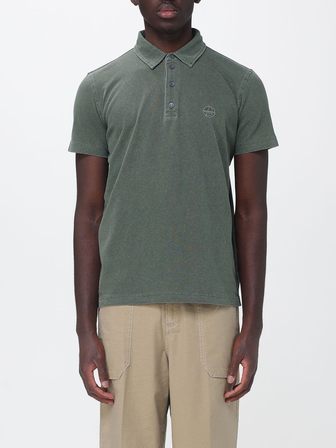 Murphy & nye Cotton Short-Sleeve Polo Shirt with Ribbed Collar