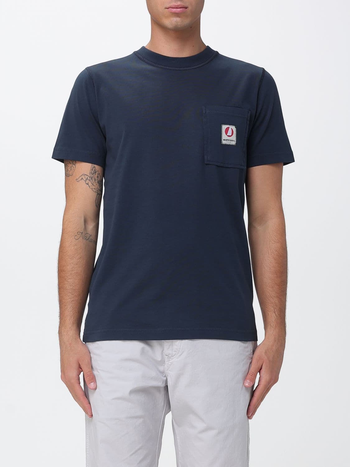 Murphy & nye Slim Fit Cotton T-Shirt with Patch Pocket and Logo