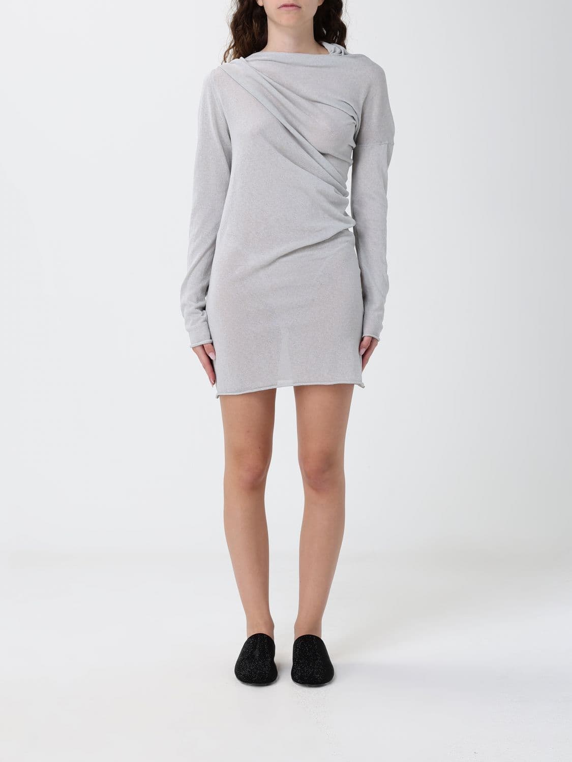 Paloma Wool Slim Fit Asymmetrical Mini Dress in Organic Cotton With Long Sleeves