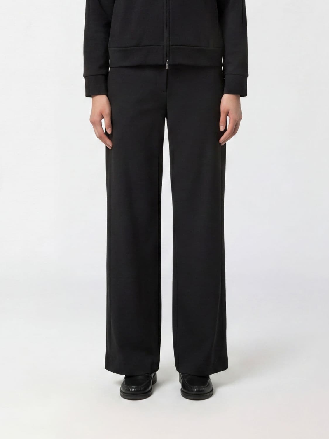 K-Way Mid-Rise Wide-Leg Trousers in Technical Fabric with Slant Pockets
