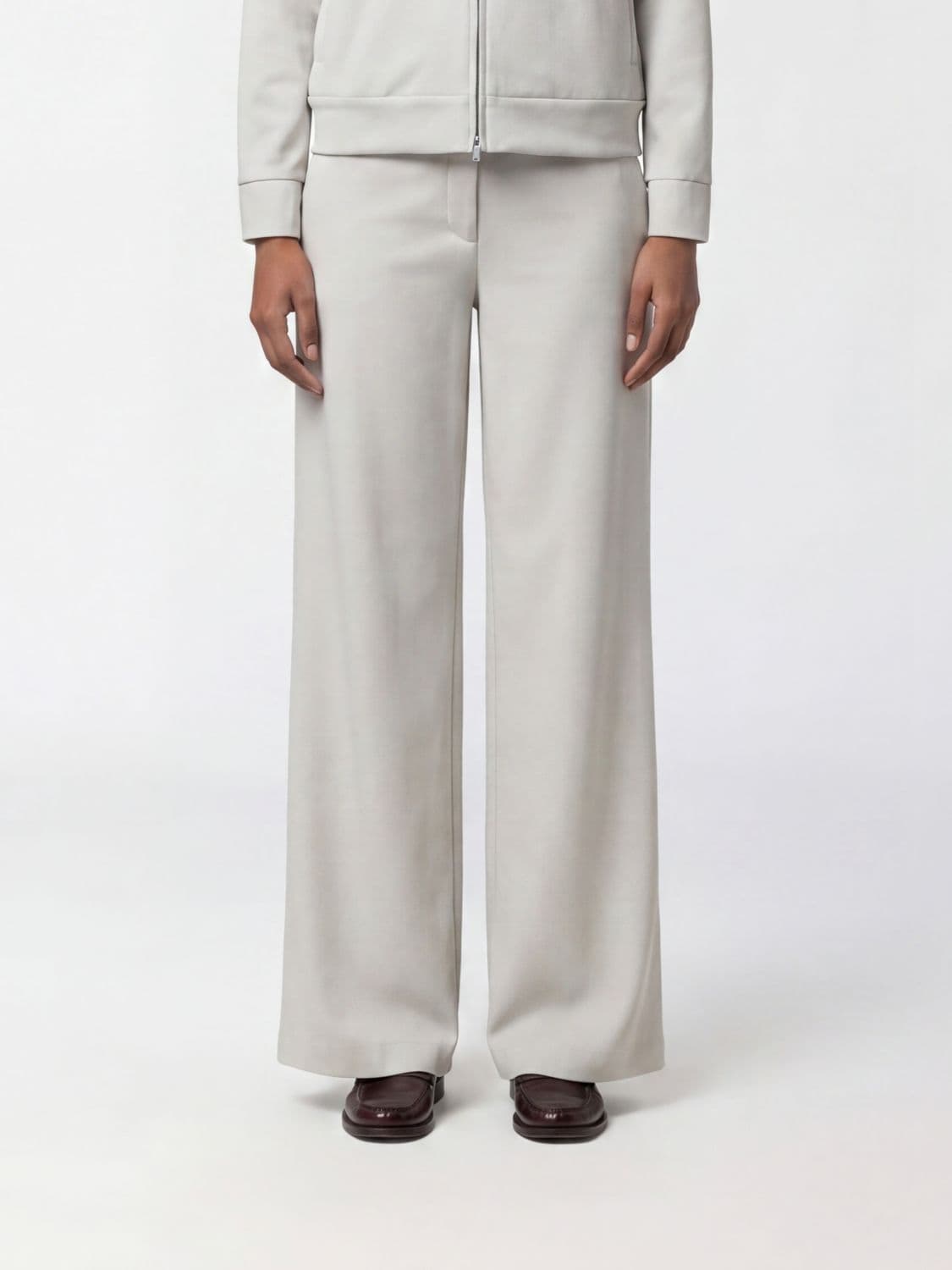 K-Way Mid-Rise Wide-Leg Trousers in Technical Fabric with Slant Pockets