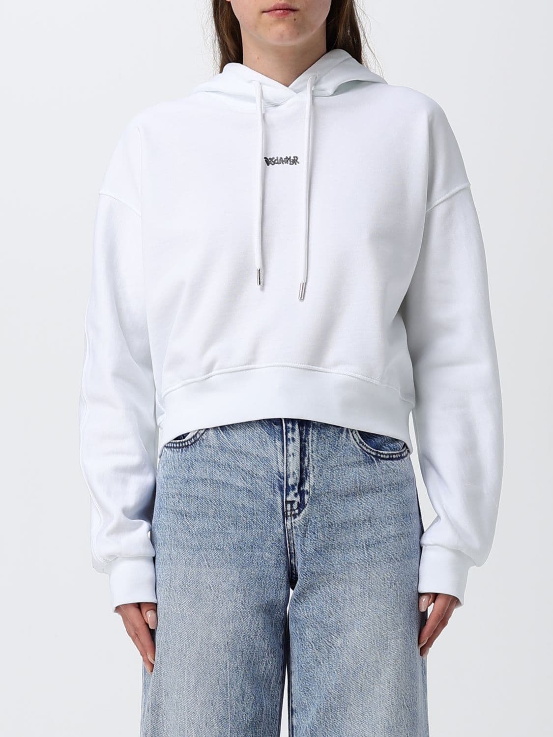 Disclaimer Relaxed Fit Cotton Hoodie with Printed Logo