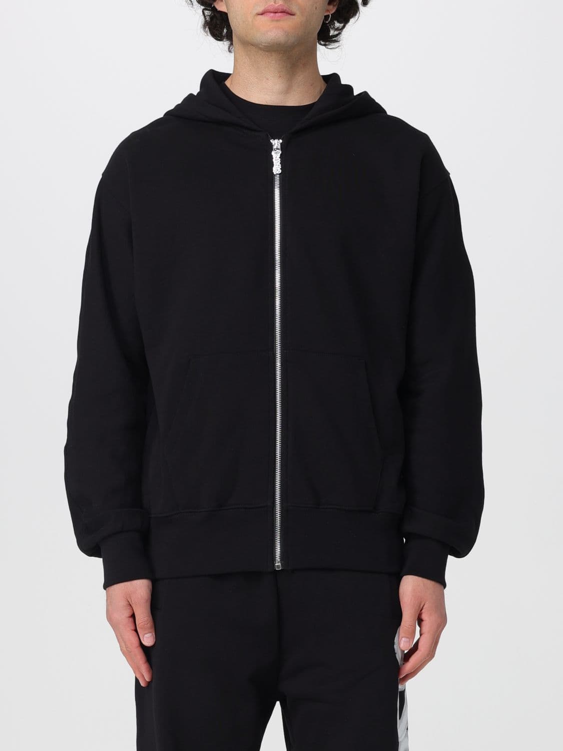 Disclaimer Zip-Up Cotton Hoodie with Printed Logo