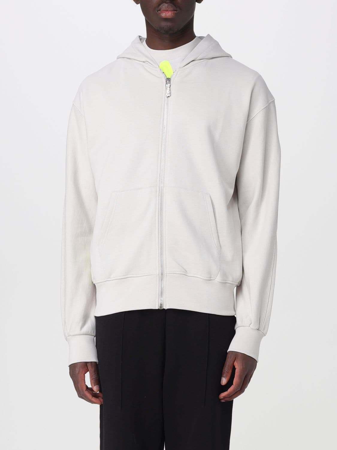 Disclaimer Zip-Up Cotton Hoodie with Printed Logo