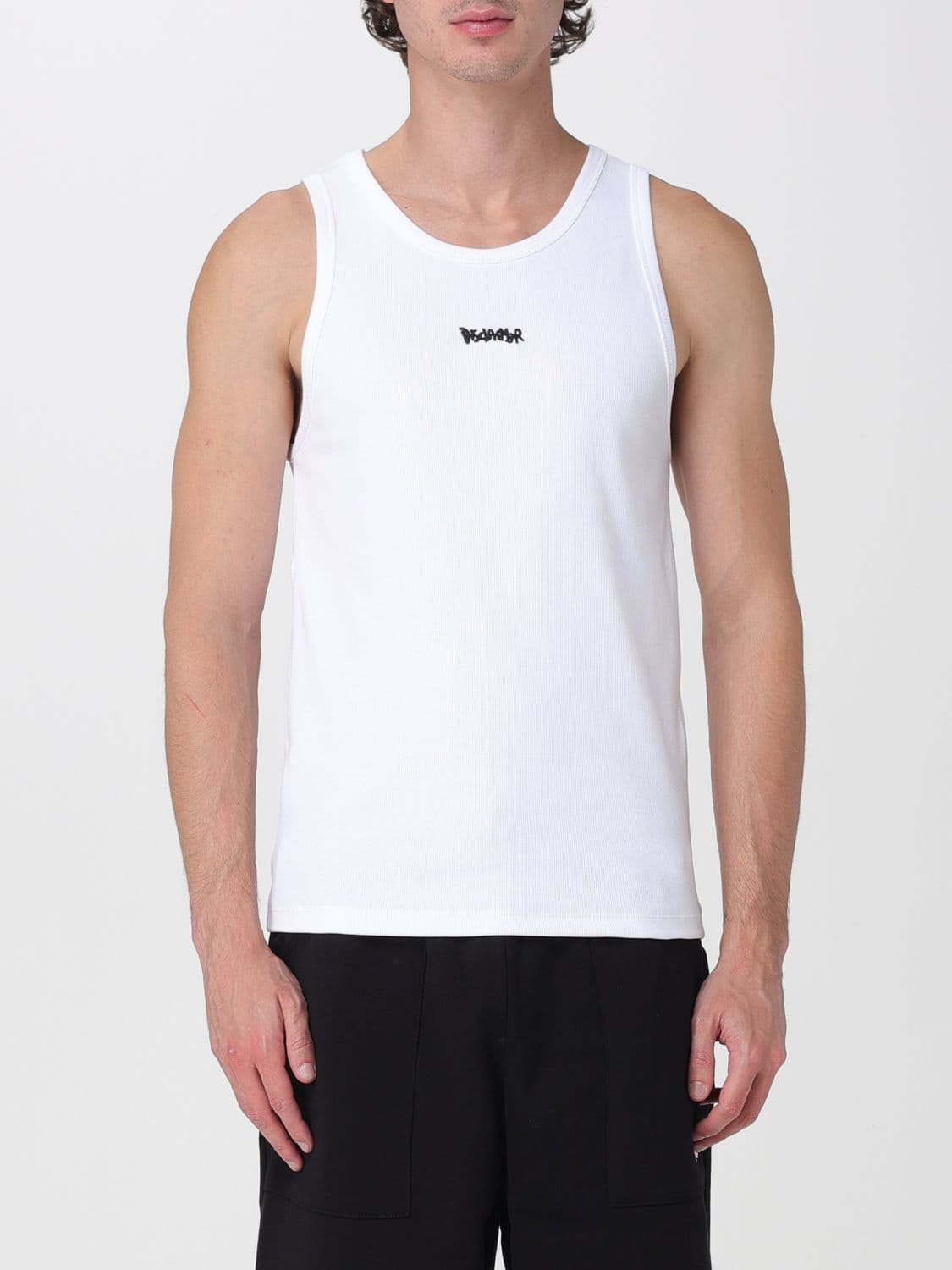 Disclaimer Slim Fit Stretch-Cotton Tank Top with Embroidered Logo