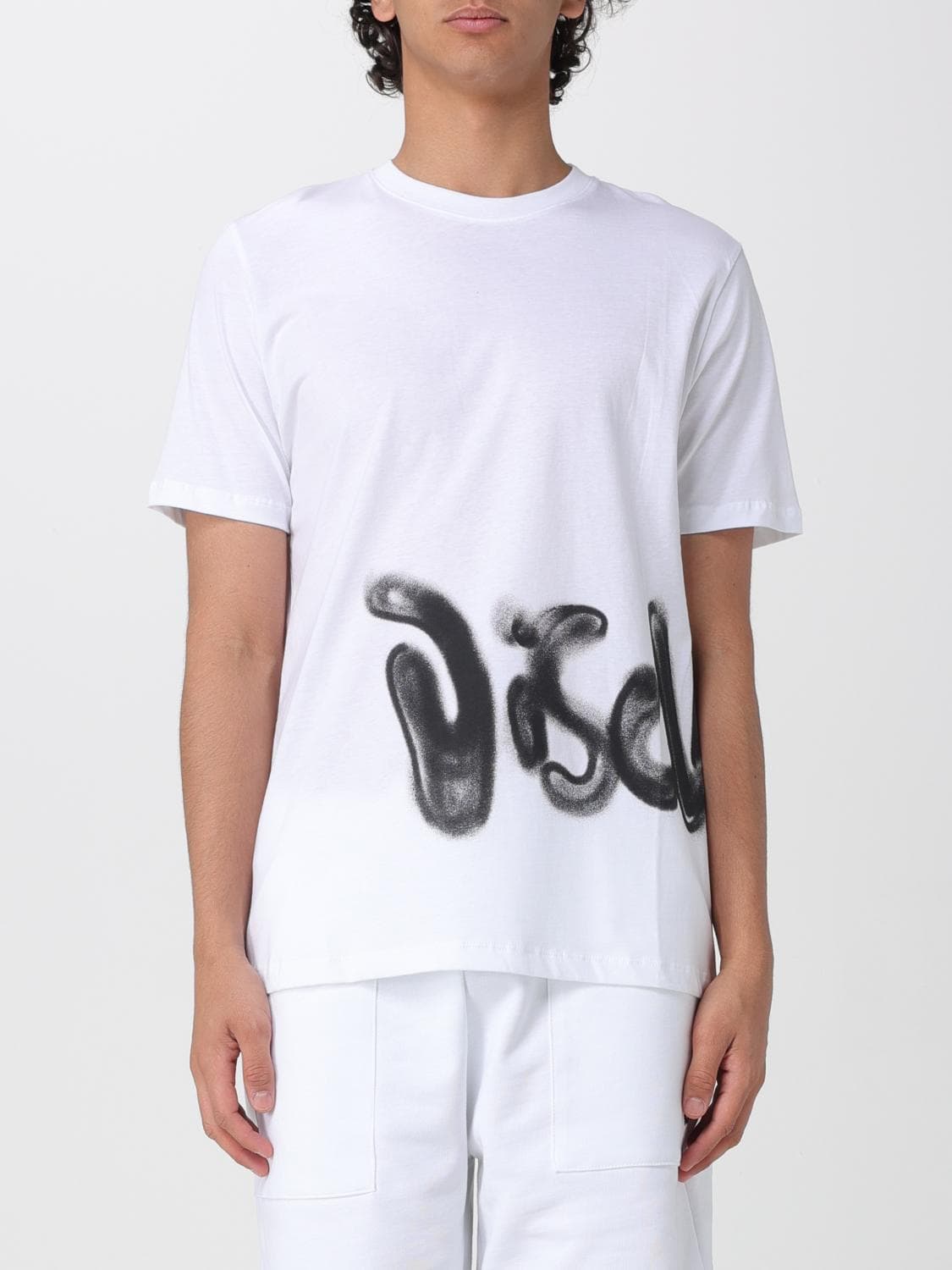 Disclaimer Cotton T-Shirt with Lettering Logo Print