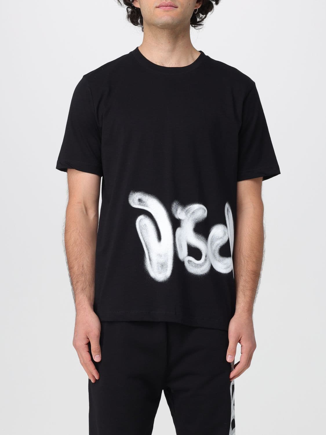 Disclaimer Cotton T-Shirt with Lettering Logo Print