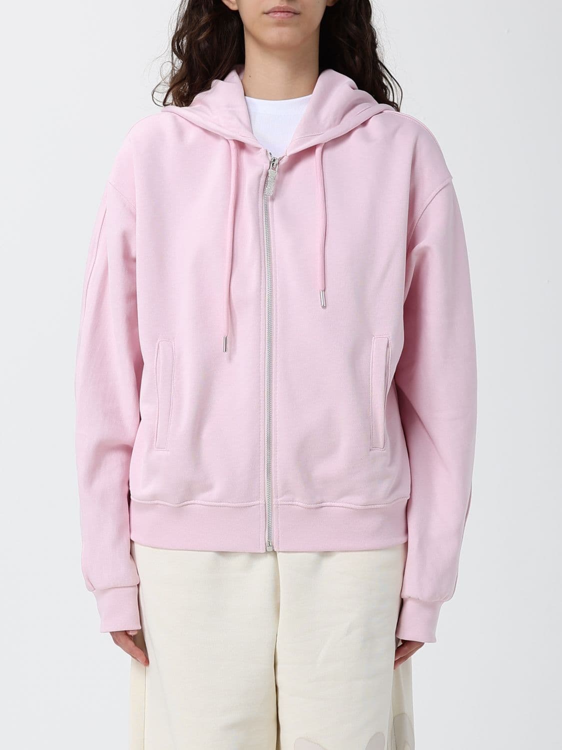 Disclaimer Relaxed Fit Cotton Zip-Up Hoodie with Logo