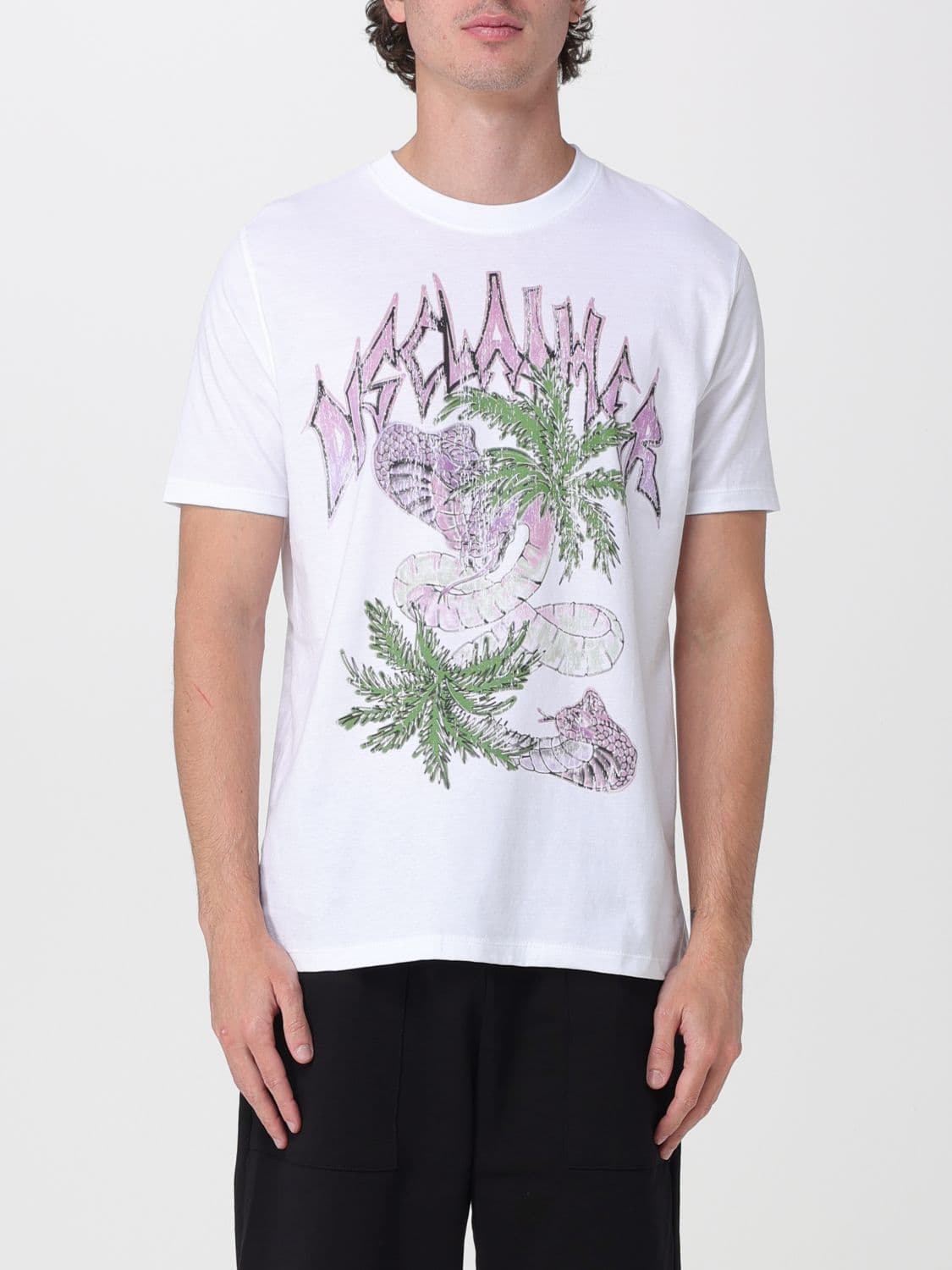 Disclaimer Cotton T-Shirt with Graphic Graffiti Print