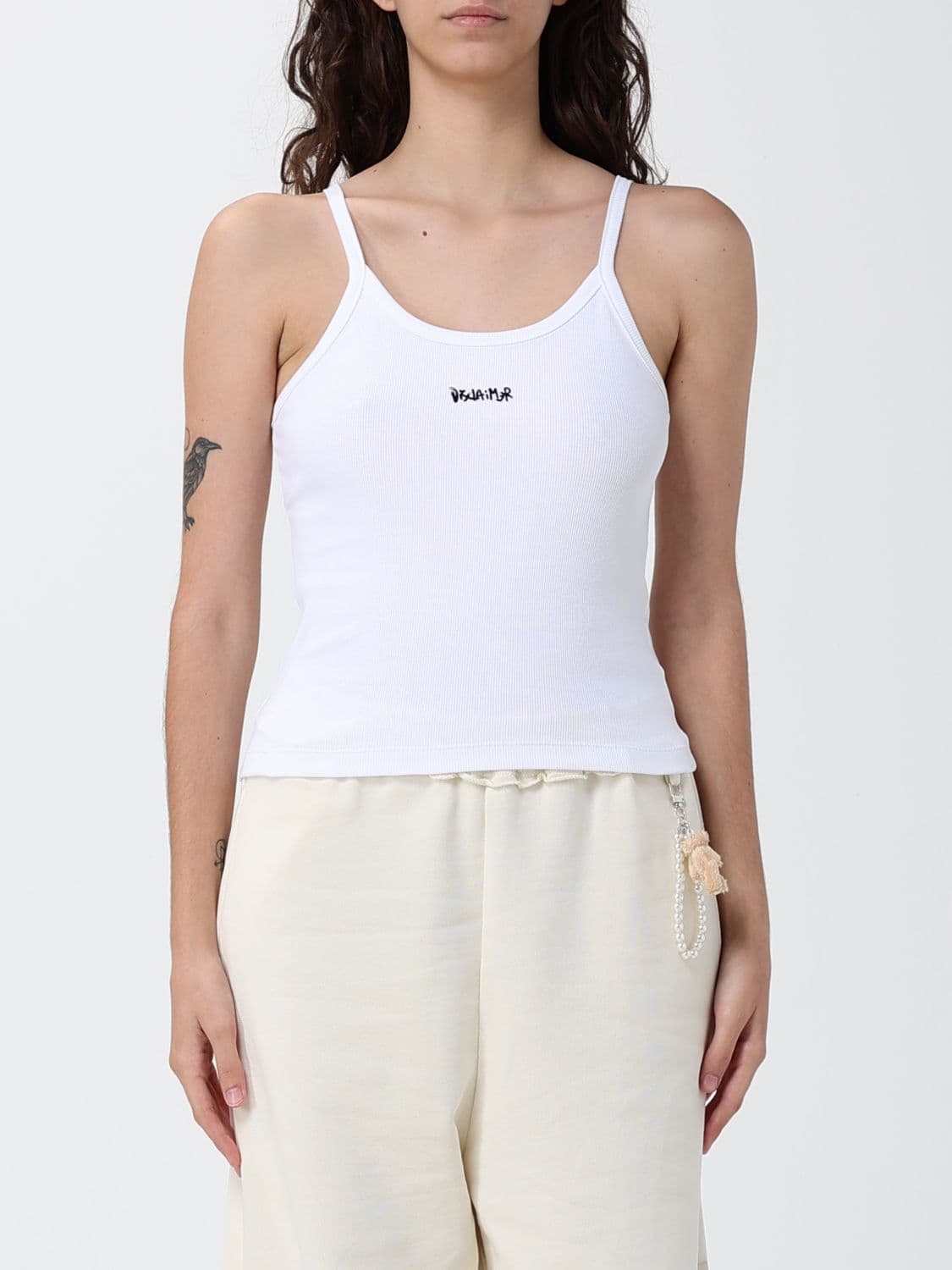 Disclaimer Slim Fit Stretch-Cotton Top with Contrast Logo