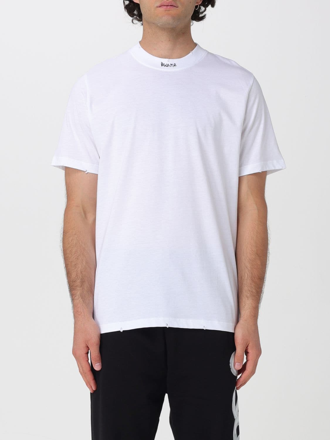 Disclaimer Slim Fit Cotton T-Shirt with Contrast Logo