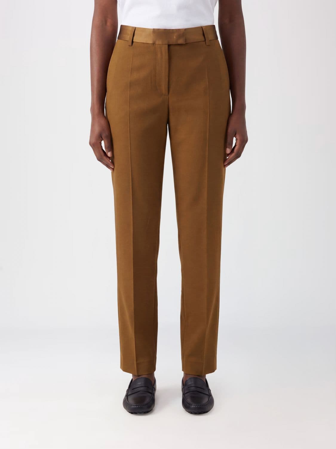 Alberto Biani Tailored Skinny Trousers in Cotton and Silk
