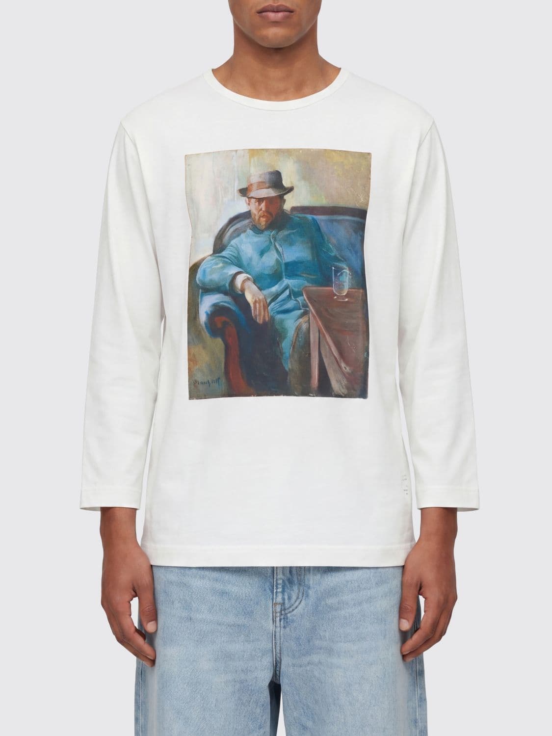 Junya Watanabe Long-Sleeved Graphic Print Cotton T-Shirt