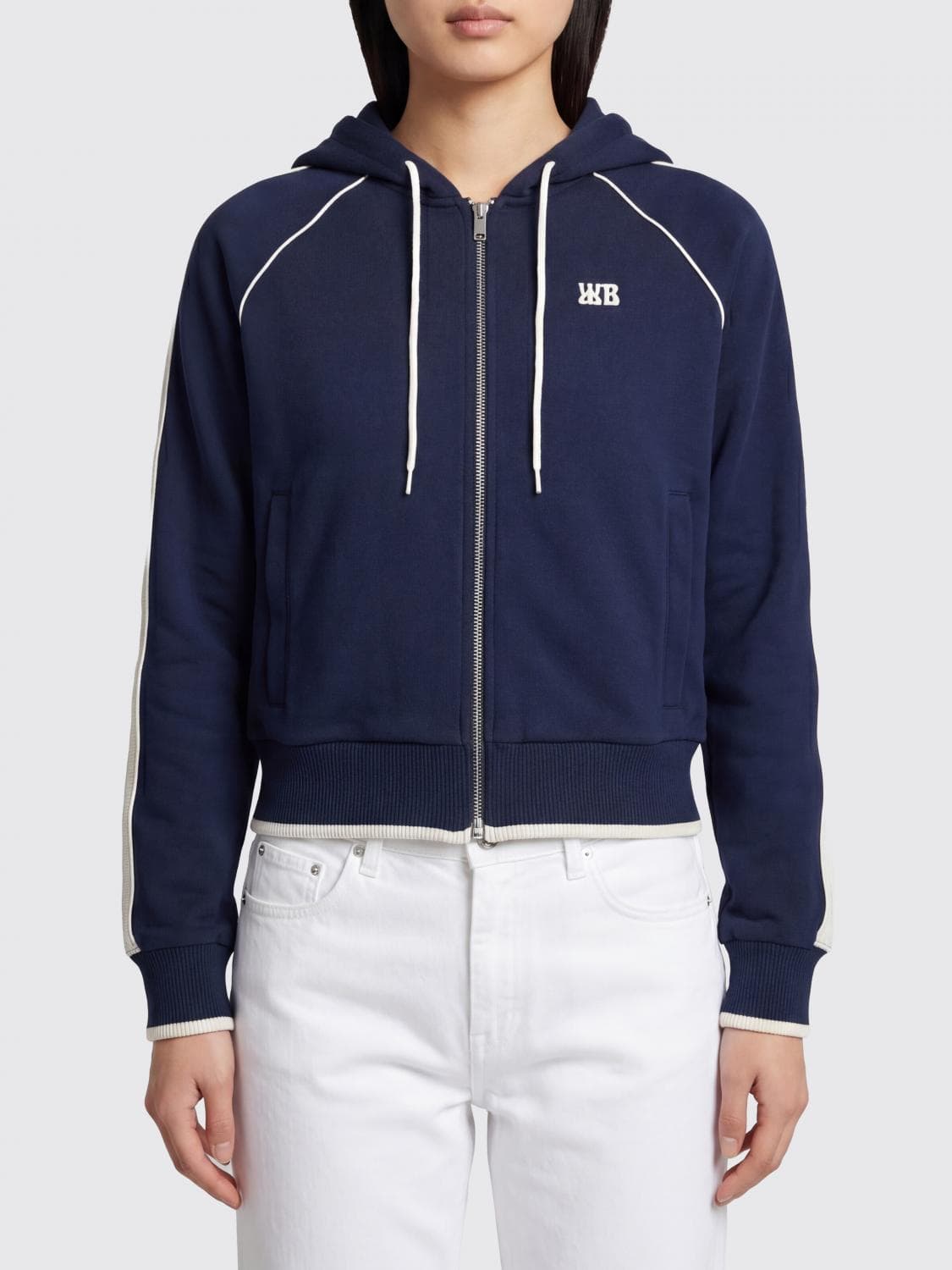 Wales Bonner Cotton-Blend Zip-Up Hoodie with Contrasting Logo · M