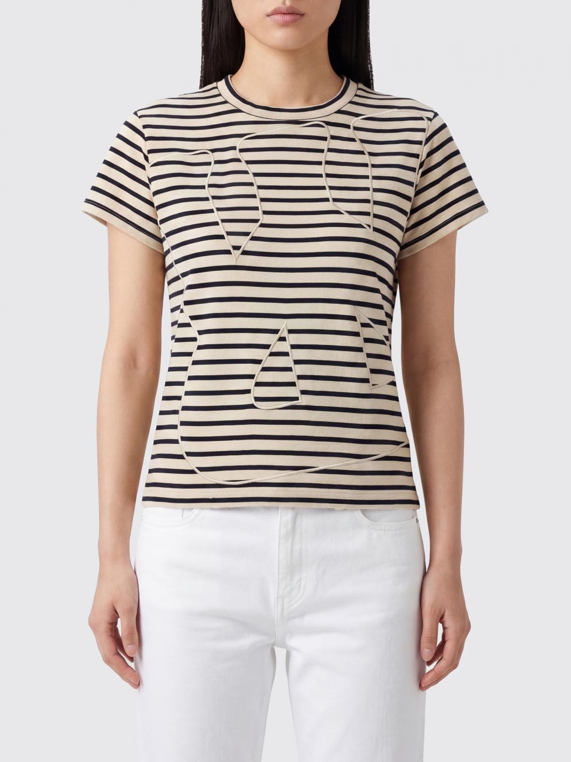 Wales Bonner Slim Fit Striped Cotton T-Shirt with Embroidered Details