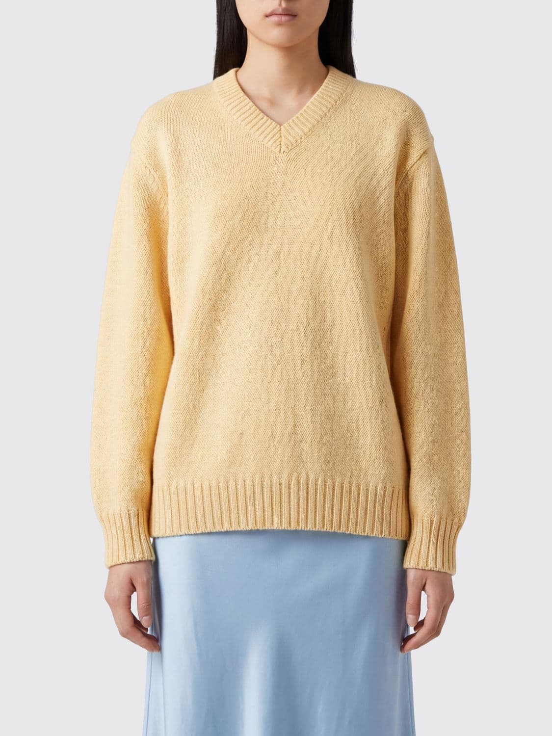 Bottega Veneta V-Neck Pure Cashmere Jumper with Dropped Shoulders