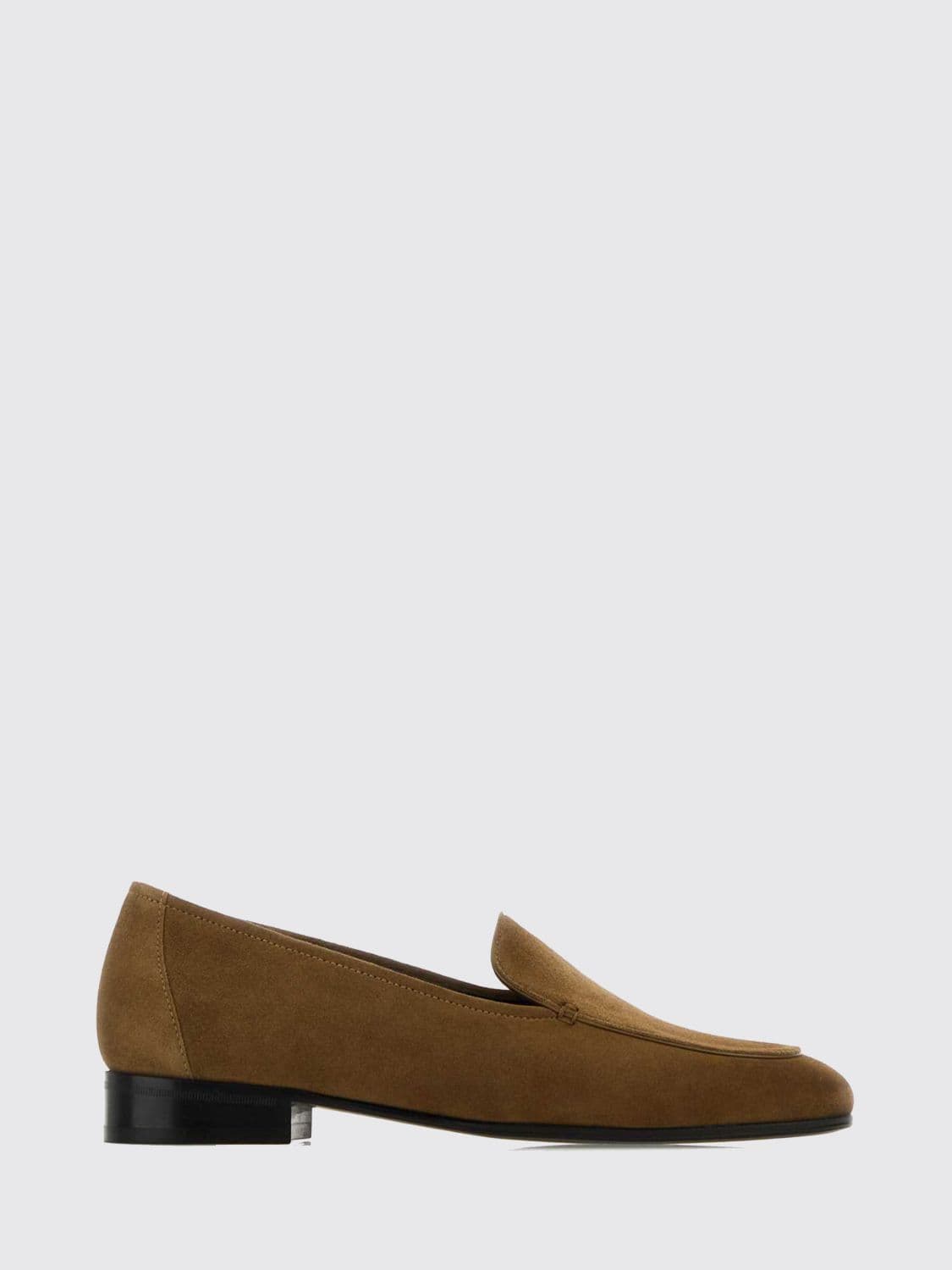 The Row Adam Suede Loafers with an Apron Toe and Low Heel
