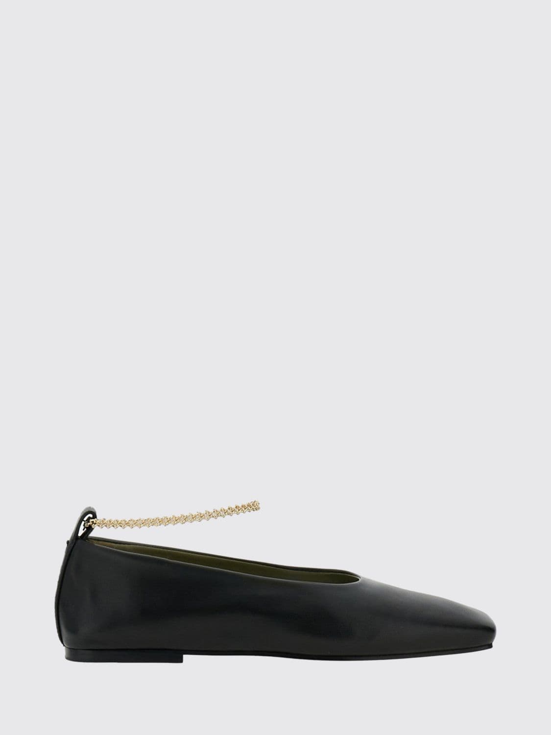 Maria Luca Augusta Lambskin Ballet Flats with Square Toe and Metal Mesh