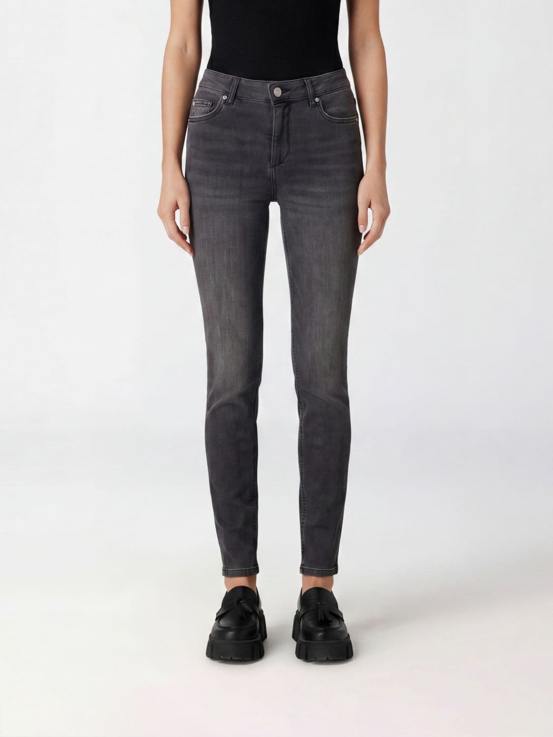 Liu Jo Mid-Rise Skinny Jeans in Denim with Five-Pocket Design