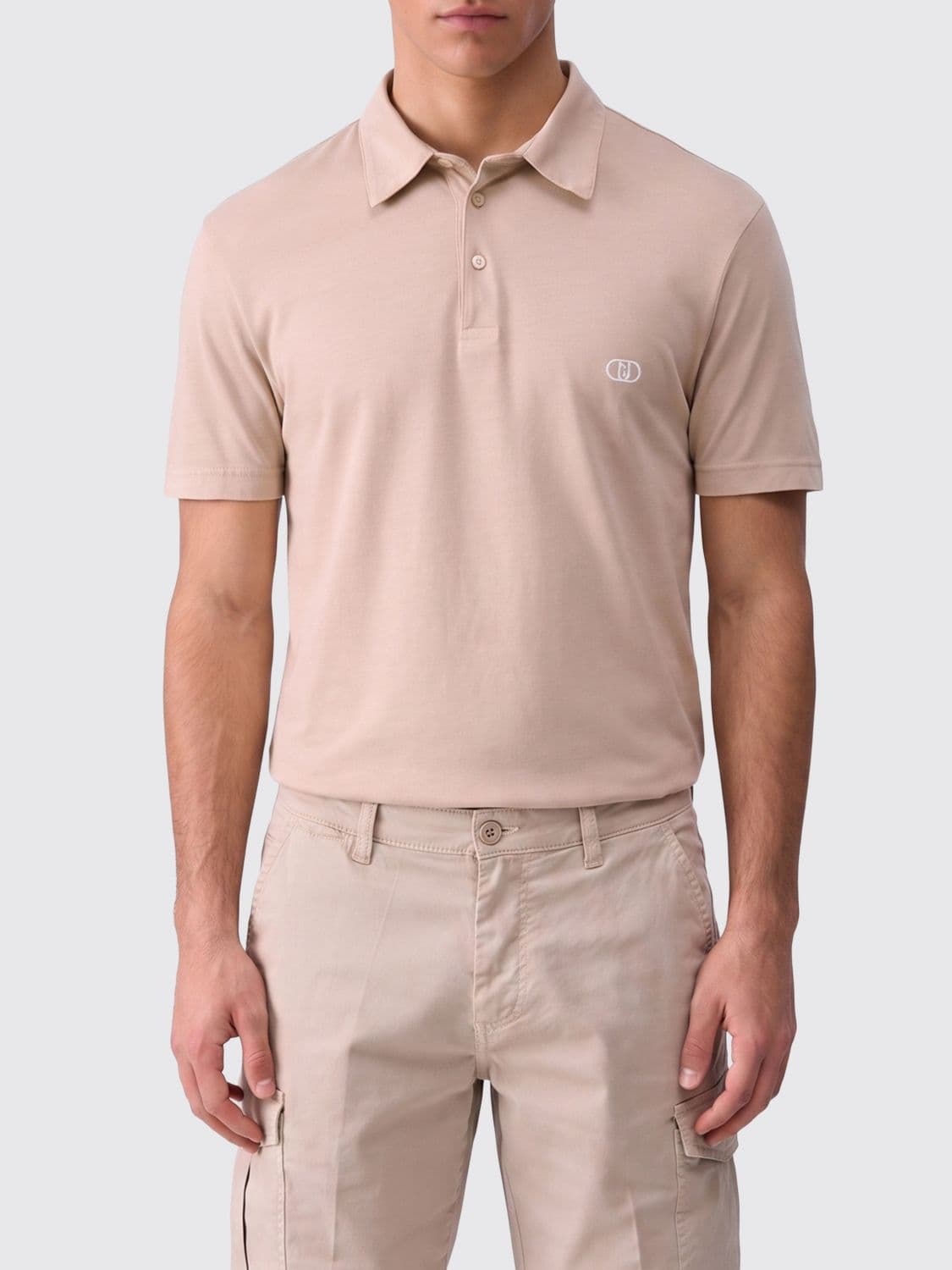 Liu Jo Short-Sleeved Cotton Polo Shirt with Contrast Logo