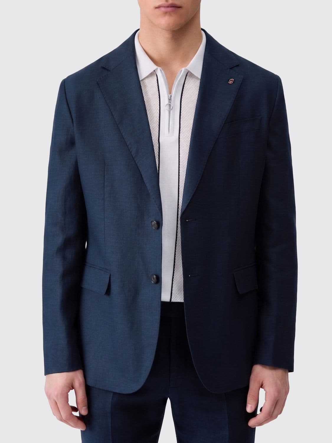 Liu Jo Single-Breasted Linen Blazer with Classic Lapels and Flap Pockets