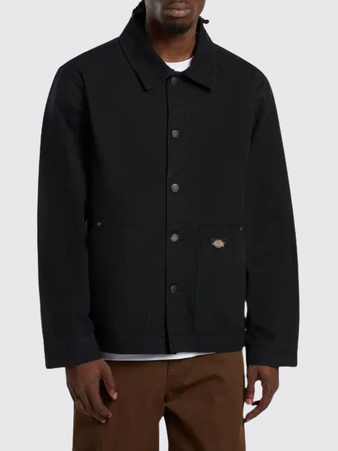 Dickies Barn Canvas Shirt Jacket with Contrast Logo and Slash Pockets
